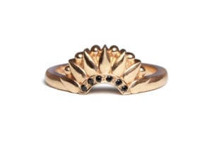 Rose gold with black spinel