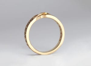 18ct Fairtrade gold with gradient of champagne diamonds by Zoe Pook Jewellery