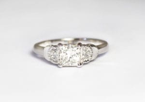 18ct Fairtrade white gold bespoke design with diamonds