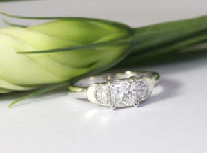 18ct Fairtrade white gold bespoke design with diamonds