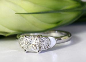 18ct Fairtrade white gold bespoke design with diamonds
