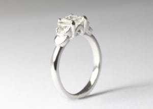 18ct Fairtrade white gold bespoke design with diamonds