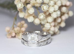Recycled white gold in bespoke design by Zoe Pook Jewellery