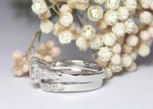 Recycled and Fairtrade white gold with diamonds