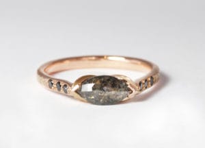 Salt and pepper diamond, black diamonds, 18ct Fairtrade gold