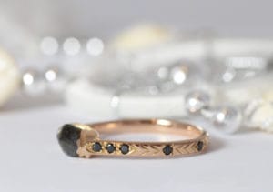 Salt and pepper diamond, black diamonds, 18ct Fairtrade gold