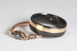 Black zirconium with rose gold