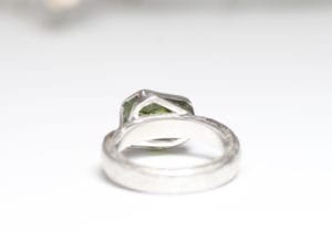 18ct Fairtrade gold with custom cut sapphire by Zoe Pook Jewellery