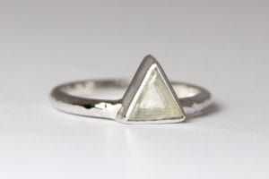 Macle diamond in white gold