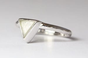 Macle diamond in white gold