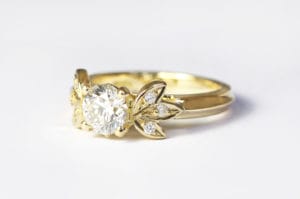 18ct recycled gold with created diamond