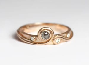 Salt and pepper diamond, white diamonds 18ct Fairtrade rose gold