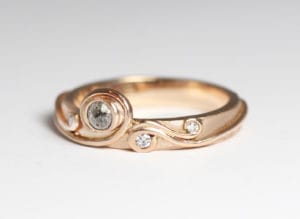 Salt and pepper diamond, white diamonds 18ct Fairtrade rose gold