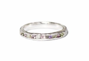 Platinum with rough diamonds and sapphires