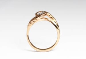 18ct Fairtrade rose gold bespoke design with diamond