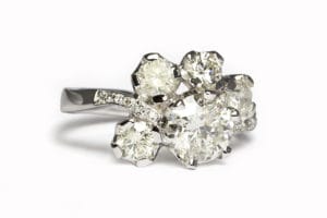 Recycled gold with vintage diamonds