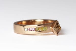 18ct Fairtrade rose gold diamonds and sapphires