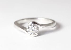 18ct Fairtrade gold with diamond in bespoke design by Zoe Pook Jewellery