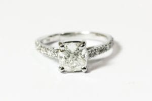 18ct Fairtrade white gold with diamonds