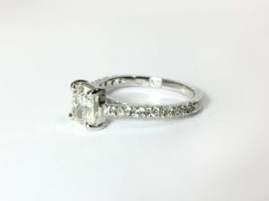 18ct Fairtrade white gold with diamonds