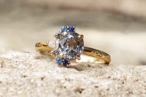 Spinel, sapphire and diamonds