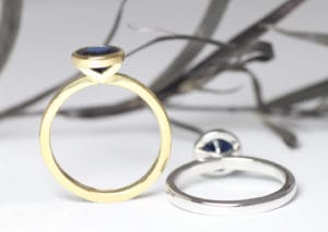 Recycled gold with vintage sapphires by Zoe Pook Jewellery