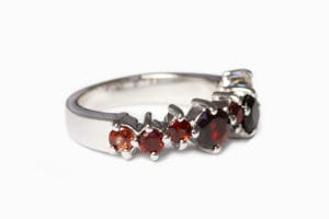 Garnets and diamond white gold