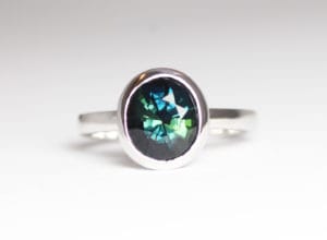 18ct Fairtrade gold with sapphire by Zoe Pook Jewellery
