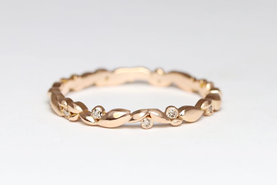 18ct Fairtrade rose gold with diamonds