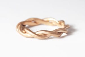 18ct Fairtrade rose gold organic twist by Zoe Pook Jewellery
