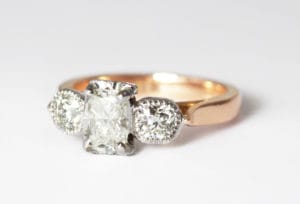 18ct Fairtrade rose and white gold with diamonds