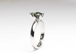 18ct Fairtrade white gold with sapphire