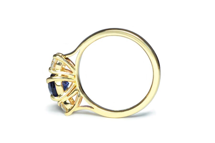 Recycled gold, sapphire and diamonds