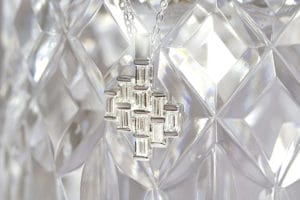 18ct Fairtrade white gold with diamonds