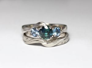 Platinum with sapphire and spinels