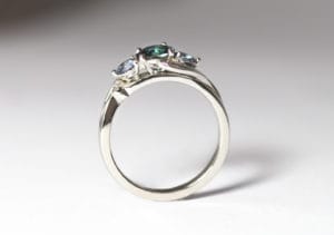 Platinum leaf design wedding band