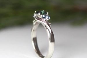 Platinum with sapphire and spinels