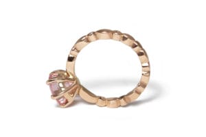 Recycled gold, morganite and diamonds