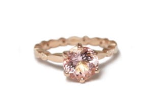 Recycled gold, morganite and diamonds