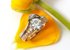 18ct Fairtrade white gold in bespoke lily design by Zoe Pook Jewellery