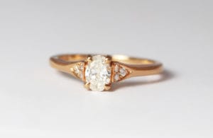 18ct Fairtrade rose gold with diamonds