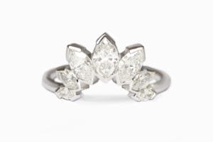 18ct Fairtrade white gold with diamonds