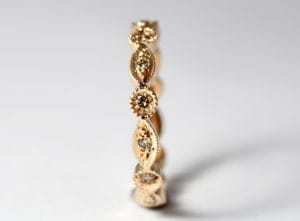 18ct Fairtrade rose gold with champagne and cognac diamonds by Zoe Pook Jewellery