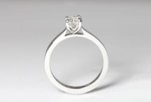 18ct Fairtrade white gold with diamond