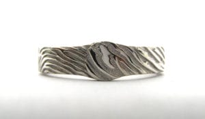 Palladium fingerprint wedding ring