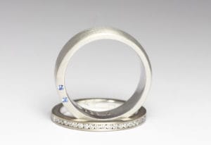 18ct Fairtrade white gold and diamonds set