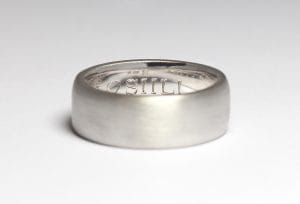 18ct Fairtrade white gold brushed finish