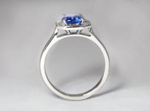 18ct Fairtrade white gold with bespoke detail and diamonds