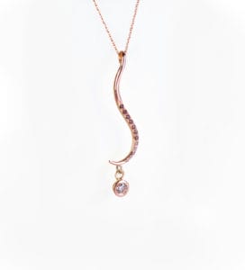 18ct Fairtrade gold pendant with cognac diamonds