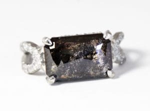 Salt and pepper diamond in 18ct Fairtrade gold with diamonds